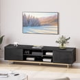 thumbnail image 1 of BELLEZE TV Stand for TV up to 75", Modern Entertainment Center with Storage Media Console Table with Cable Management, Wood TV Cabinet for Home Living Room Bedroom(Ebony), 68"x15.6"x17.2", 1 of 7