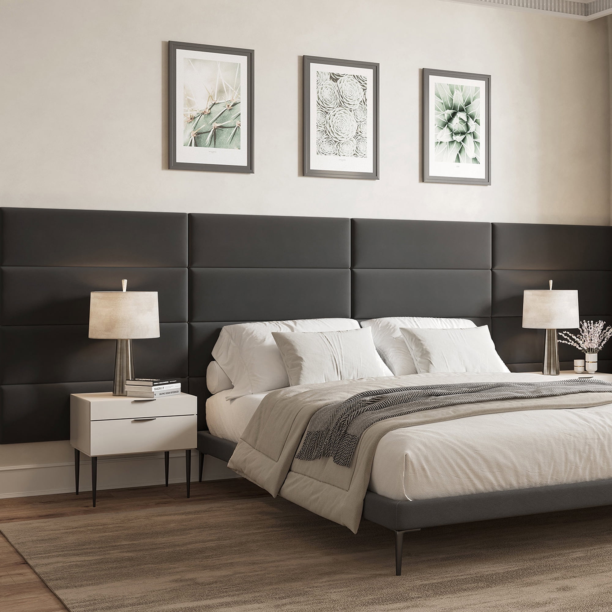 Black headboard double bed deals