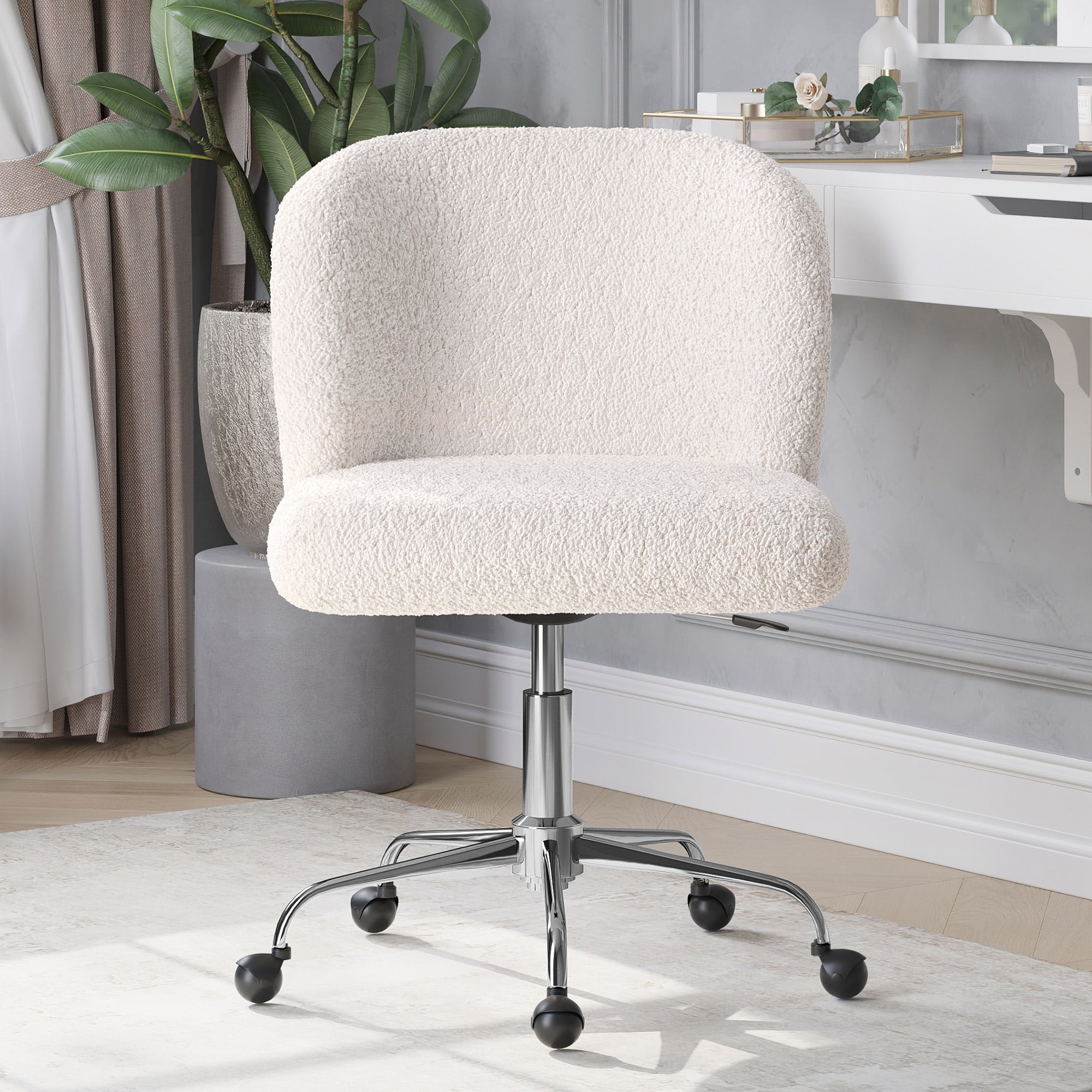 Belleze Padded Velvet Seat & Lumbar Support Back Office Chair