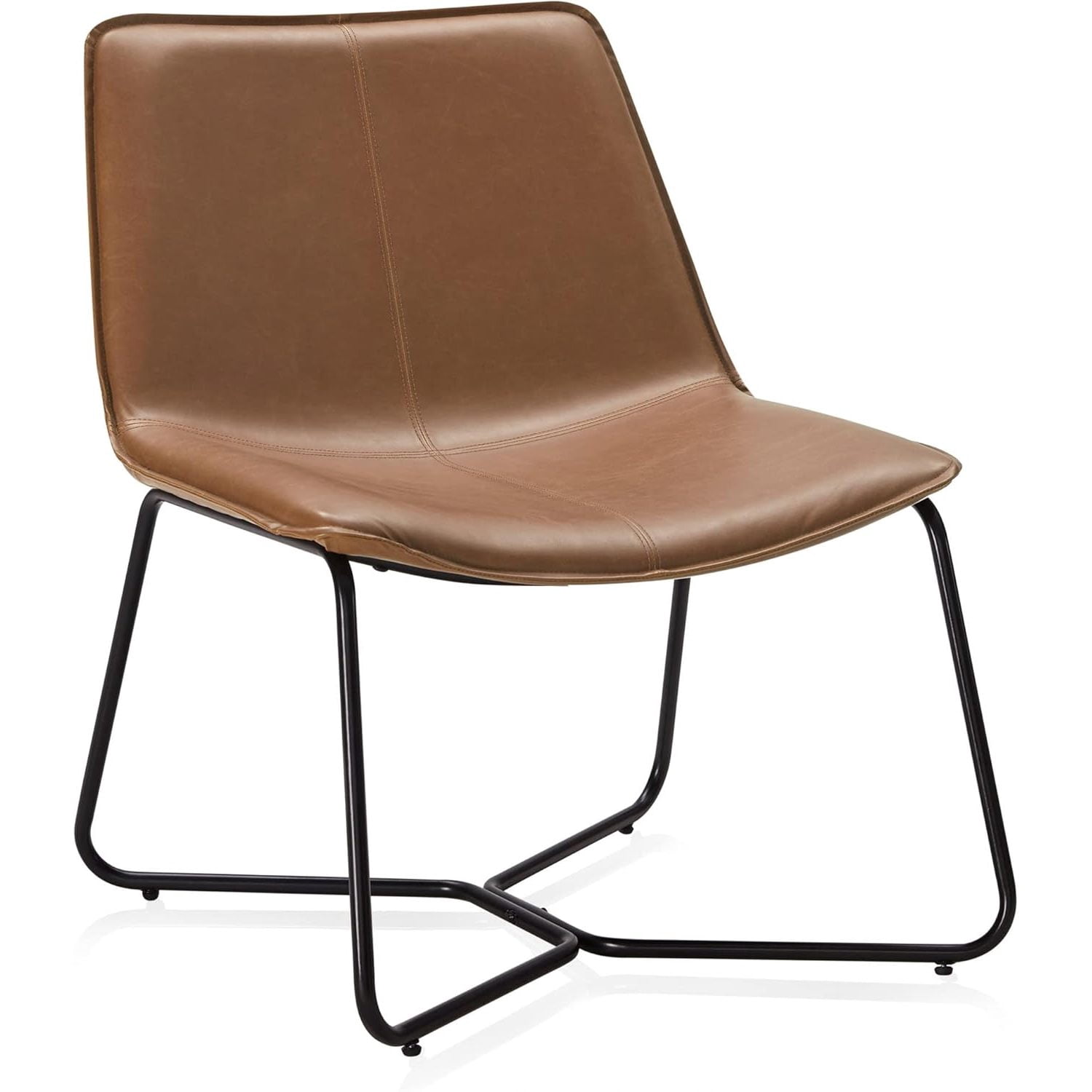 Armless Leather Accent Chair