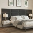 BELLEZE Upholstered Wall Mounted Black Bed Backboard Fits a Twin, Double, Queen, King Bed Frame