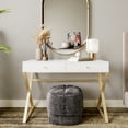 thumbnail image 1 of BELLEZE Vanity Table, Home Office Computer Desk - Ellena (White), 1 of 7
