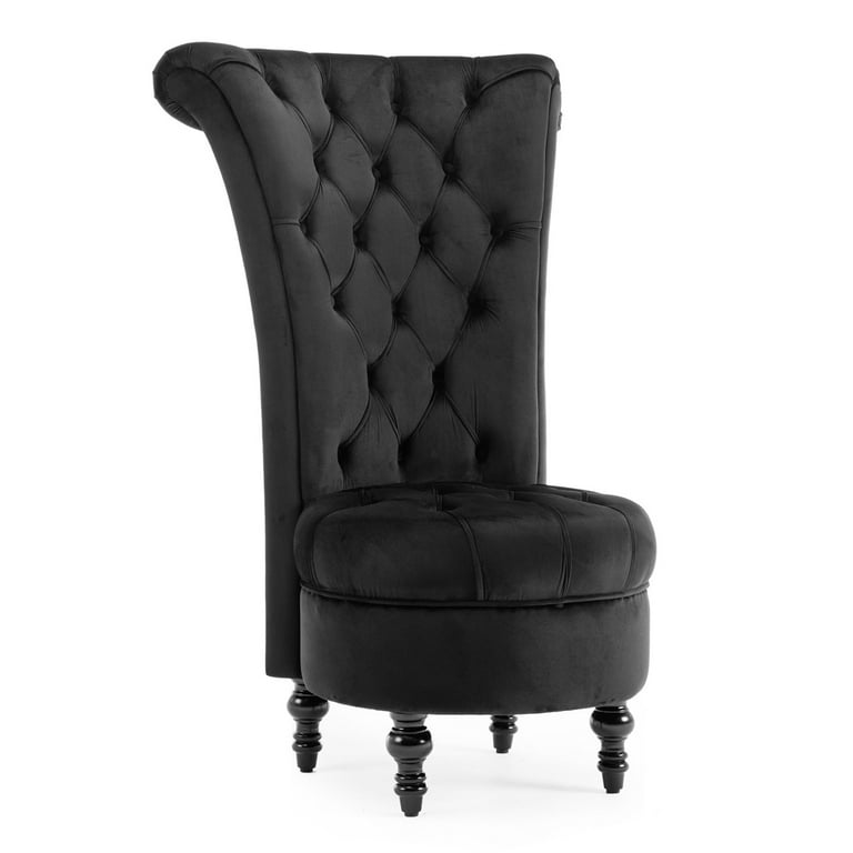 BELLEZE Vintage Upholstered Velvet Tufted High Back Armless Accent