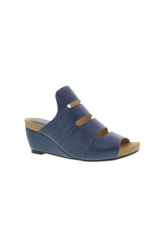 Bellini White Women Wedge Sandals In Blue Smooth