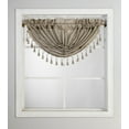 thumbnail image 1 of BELLISHED WINDOW SEMI SHEER WATERFALL VALANCE 1 PC JK57 TAUPE SOLID TOP CURTAIN KITCHEN ,NURSERY,BATHROOM ATTIC ,PORCHE SIZE 48" WIDE X 38" LENGTH ROD POCKET, 1 of 1