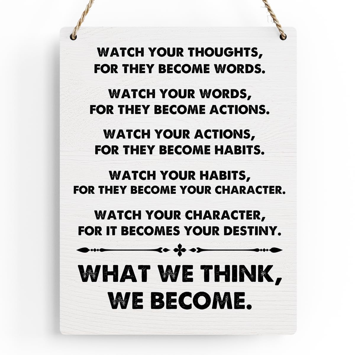 BELLOWDEER Inspirational Quotes Watch Your Thoughts Wall Art ...