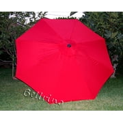 BELLRINO DECOR Replacement RED " STRONG & THICK " Umbrella Canopy for 9ft 8 Ribs Canopy Only