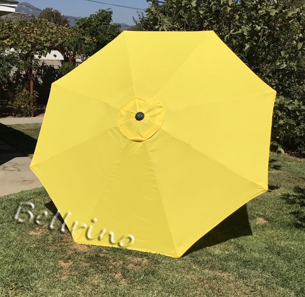 Bellrino Decor 8 Rib Yellow Patio Umbrella Canopy, Fade Resistant ...