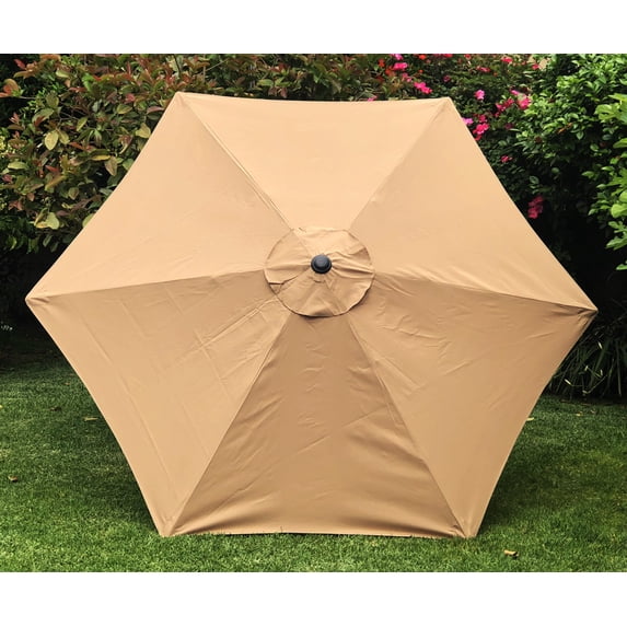 BELLRINO Decor Replacement Strong & Thick Umbrella Canopy for 7.5 ft 6 Ribs (Canopy Only) - MEDIUM COFFEE