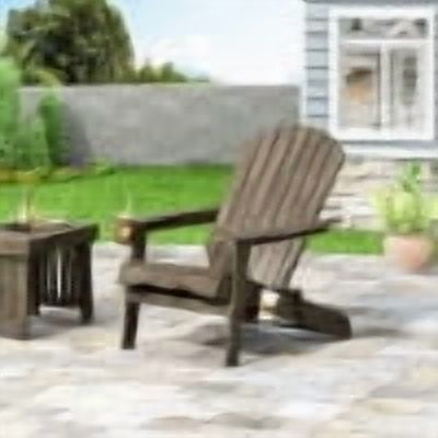 BELLWOOD Grey Wood Adirondack Chair  Foldable Outdoor Seating for Patio, Deck, Poolside Lounging  Rustic Charm & Built-in Cup Holder  30.25"W x 35.75"D x 34.25"H