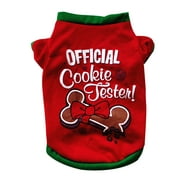 BELLZELY Christmas Ornaments Clearance New Pattern Tricolor Christmas Dog Clothing Cotton GreenT shirt Puppy Costume