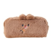 BELLZELY Holiday Time Decor Clearance Cute And Confused High-value Girl Stationery Boxbear Large-capacity Pencil Bag Plush Pencil Bag