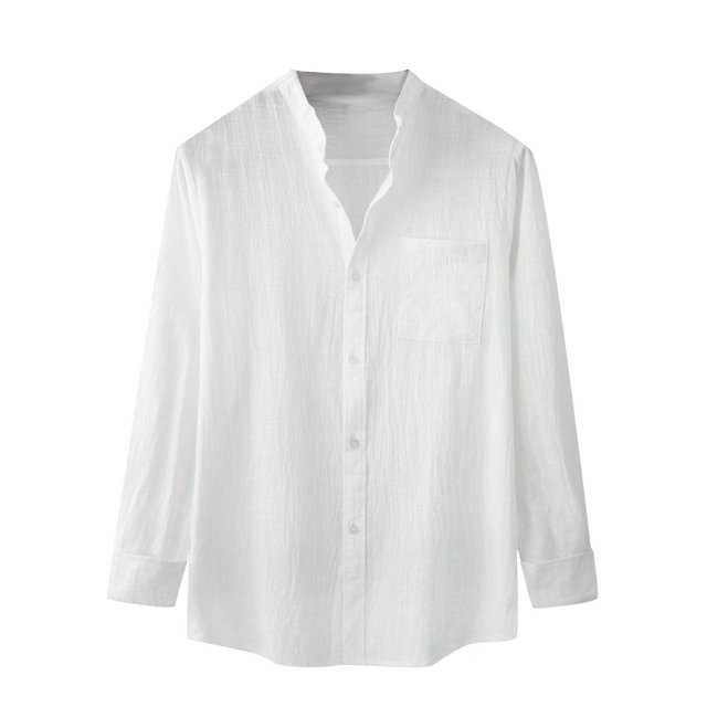 BELLZELY Mens Shirts Long Sleeve Clearance Men's Fashion Spring and Winter Stand Collar Long