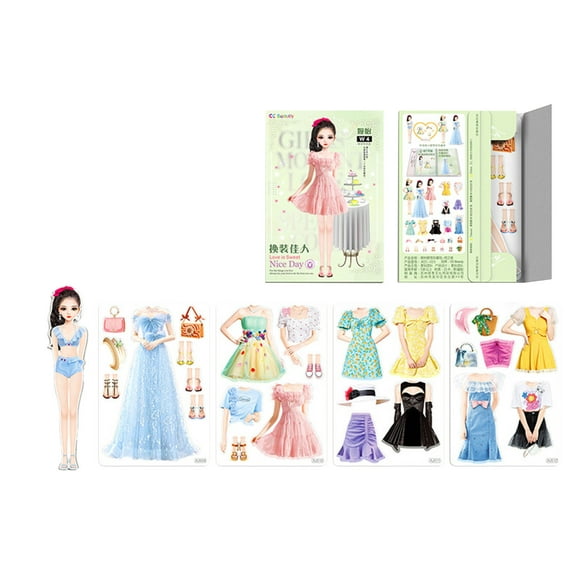 BELLZELY Mini Christmas Ornaments Clearance Magnetic Dress Up Baby, Magnetic Princess Dress Up Paper Doll Magnet Dress Up Games, Pretend And Play Travel Playset Toy Magnetic Dress Up Dolls For Girls