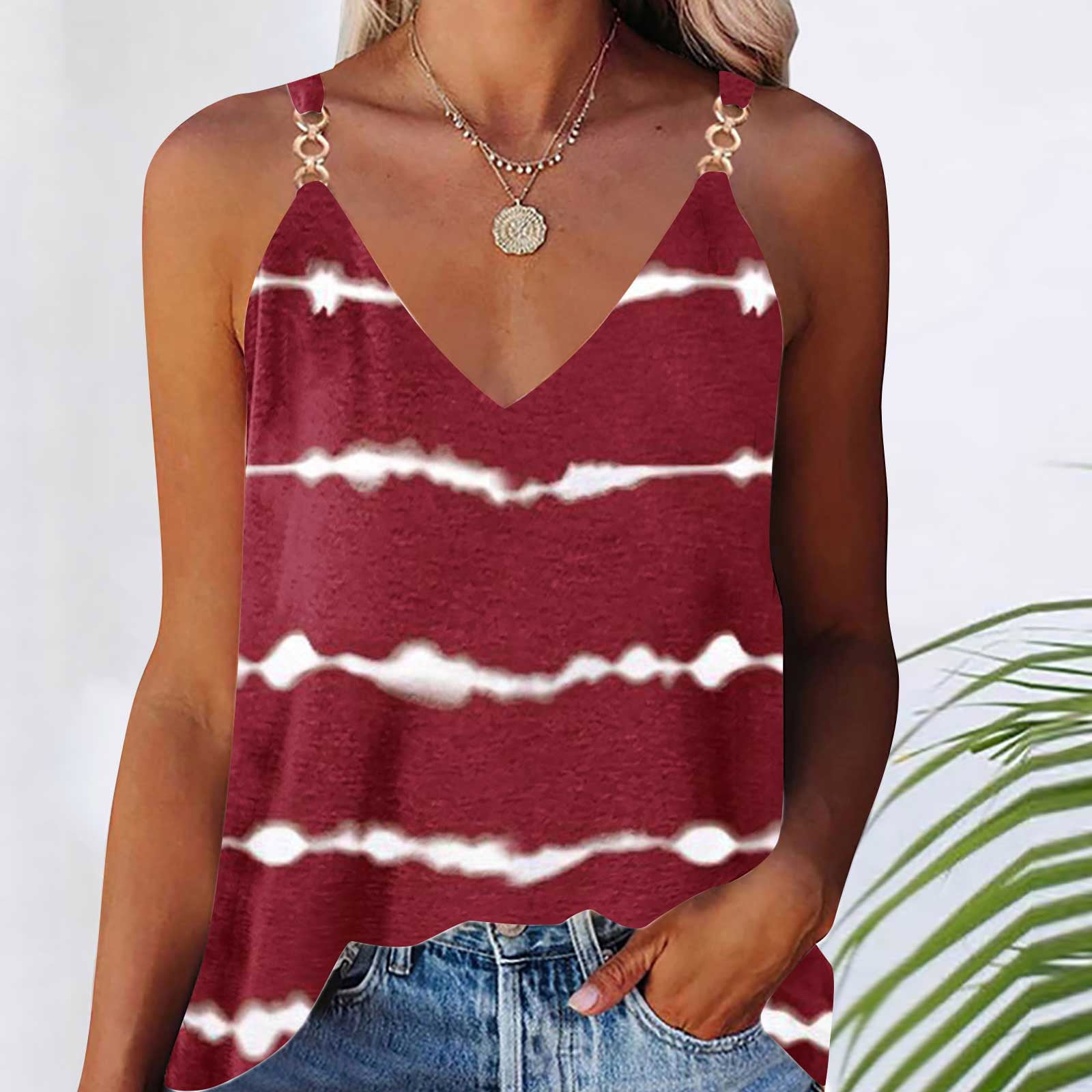 BELLZELY Tankini Tops for Women Clearance Summer Casual Sleeveless