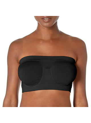 Kiapeise Double Layers Plus Size Strapless Bra Bandeau Tube Removable  Padded Top Stretchy 