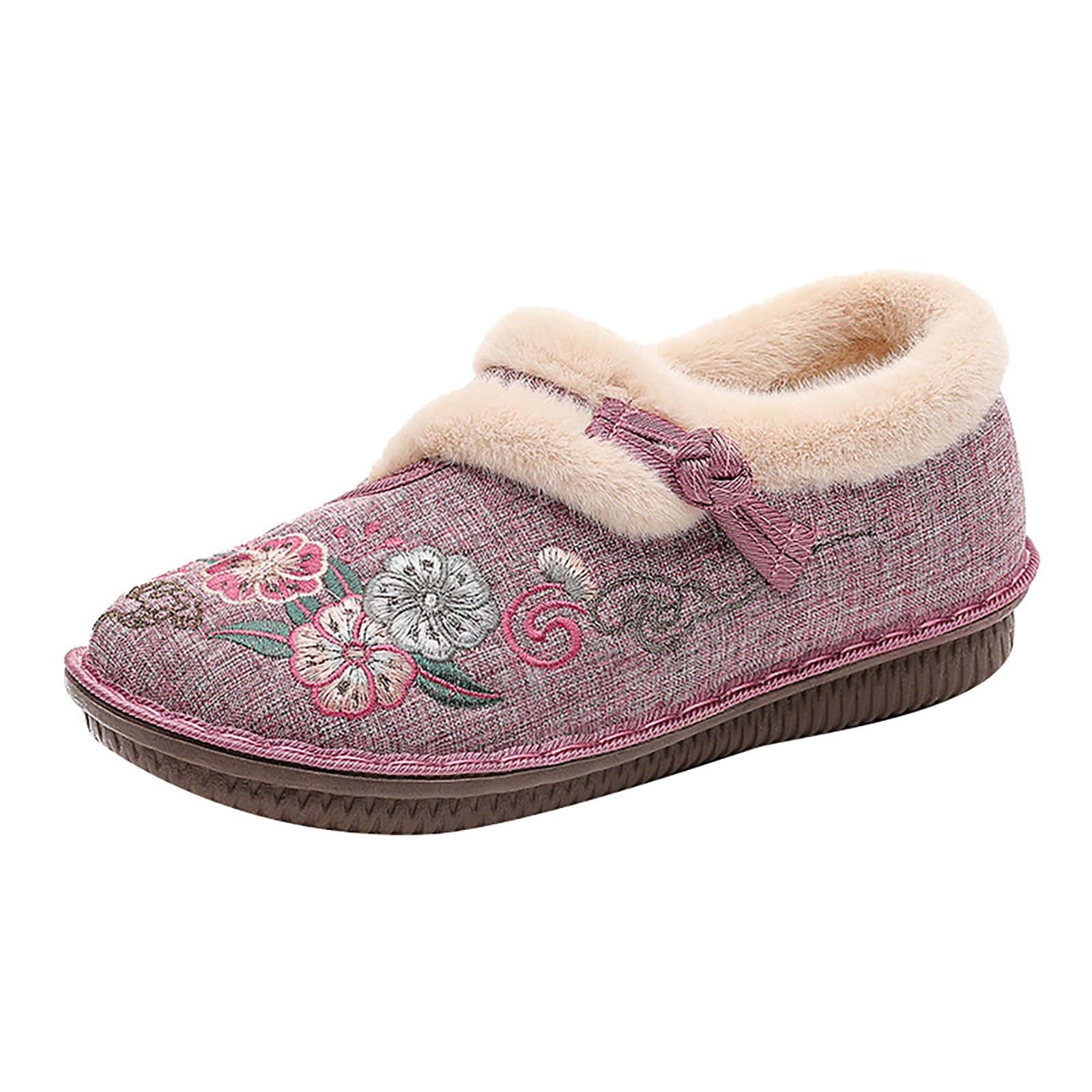 BELLZELY Wide Width Women Shoes Clearance Women's Embroidered Ethnic Style And Fleece Thickened