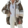 thumbnail image 1 of BELLZELY Winter Coats for Women Ladies Winter Hooded Top Loose Long-sleeve Jacket Plush Coat with Zipper, 1 of 7