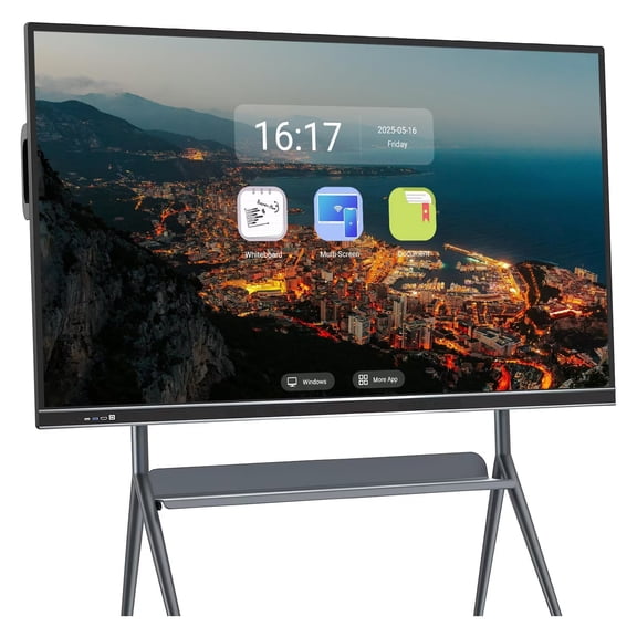 BELNET 75'' Smart Board 4K HDR Multi Touch Live Streaming Hub Android Interactive with WiFi/Bluetooth for Office Presentations(Include Wall Mount)