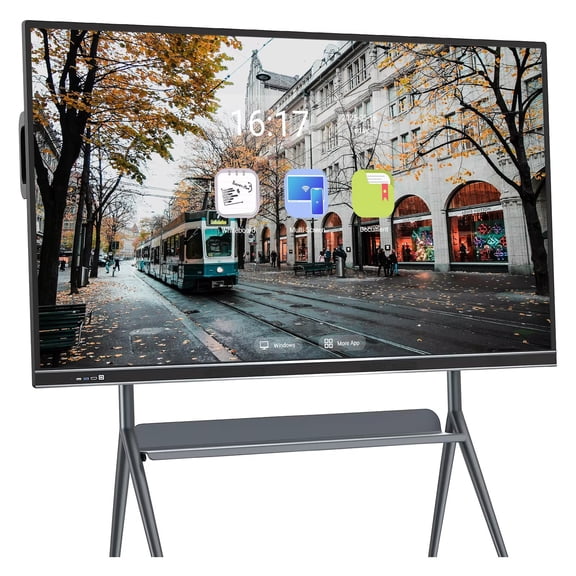 BELNET 75''Smart Whiteboard Multi-Touch 4K Interactive Board IR Pen & Finger Control Projection for Business & Home(Include Wall Mount)