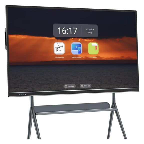 BELNET Smart Board 75" Interactive Whiteboard Pro Infrared Touch+Screen Mirroring for Boardrooms, Classroom and Office(Include Wall Mount)