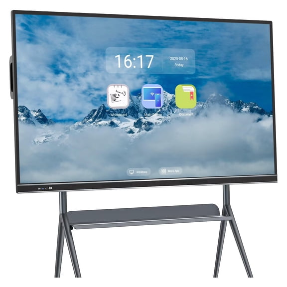 BELNET Smart Board 86" 4K Touchscreen, Digital Whiteboard, Electronic Calendar & Advertising Display, Dual System for Classroom & Business