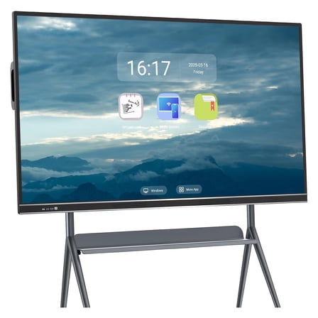 BELNET Smart Board 75" Touch Interactive Display 4K Dual OS Cloud App Support Wireless Smart TVs for Classroom Office(Include Wall Mount)