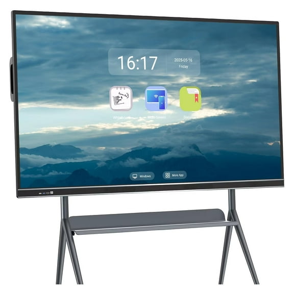 BELNET Smart Board 75" Touch Interactive Display 4K Dual OS Cloud App Support Wireless Smart TVs for Classroom Office(Include Wall Mount)