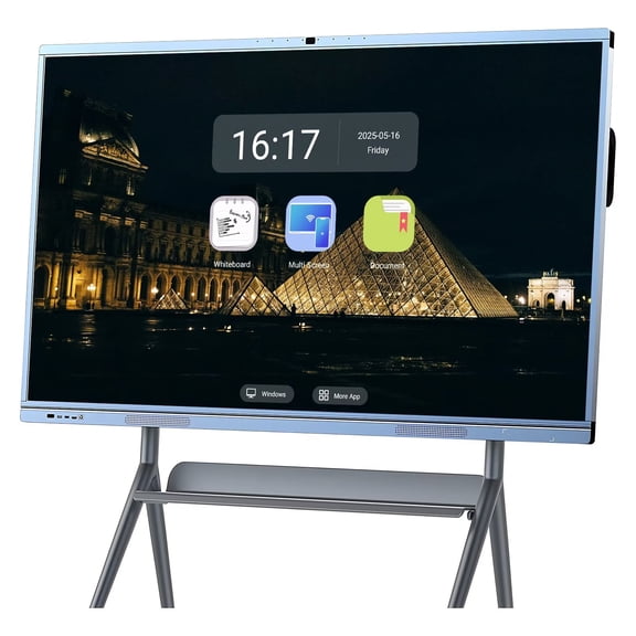 BELNET Smart TVs, Smart TVs Digital Electronic Whiteboard and Screen Mirroring, 65 Inch 2160P Monitor Built-In Camera Multi-Touch Player for Advertisin