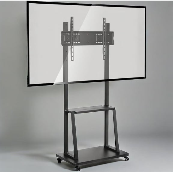 BELNET Universal TV Cart 40-86 inch Adjustable Height with 4-Wheel and Shelves for Living Room/Mall​