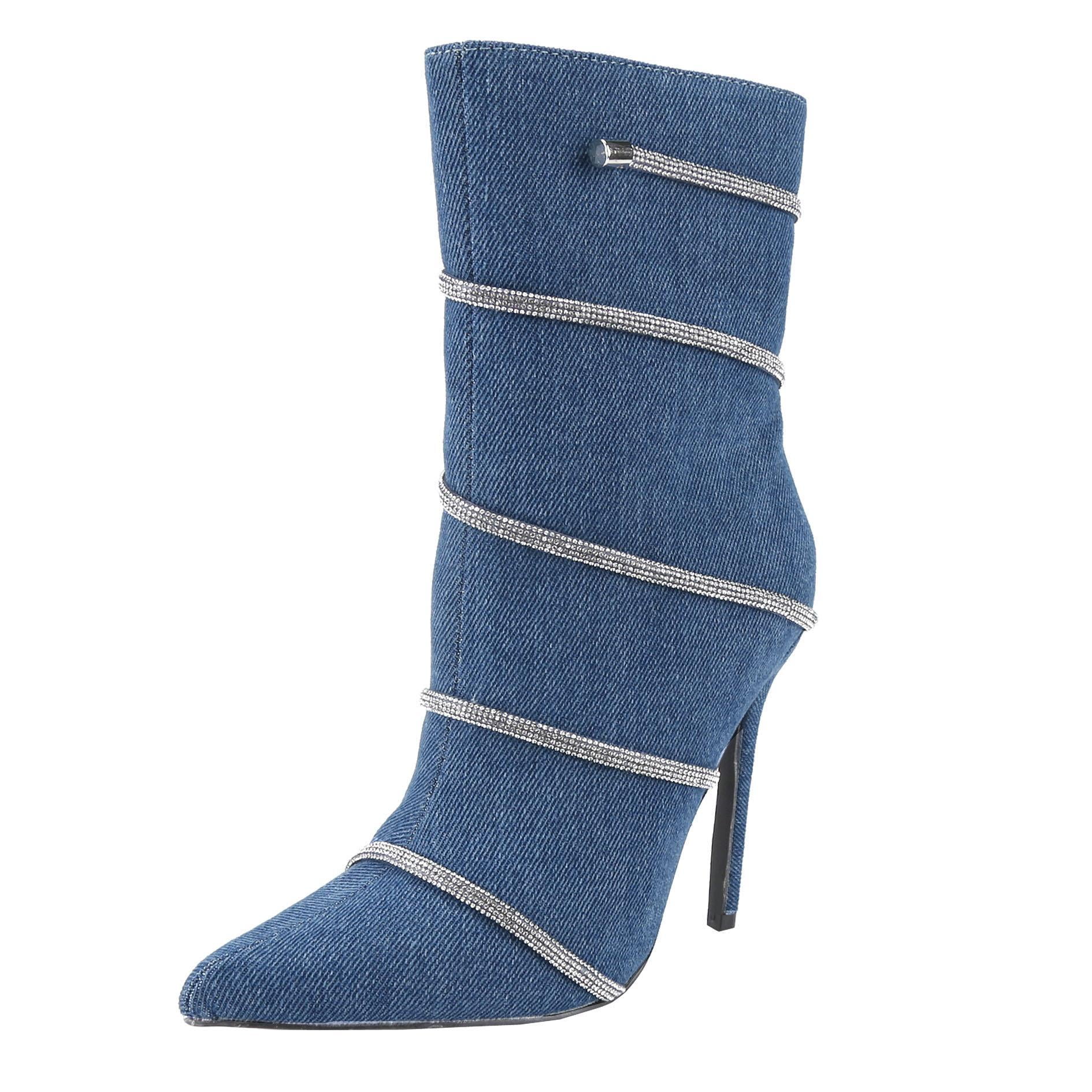 Women's Sexy Pointed Toe Stiletto Heels Ankle Boots