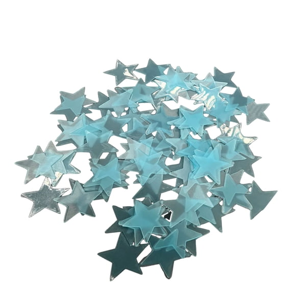 BELOWSYALER 100Pcs Bright Glow In Dark 3D Star Wall Sticker Glowing Decal for Home Kids Room Ceiling Decors and Party Use