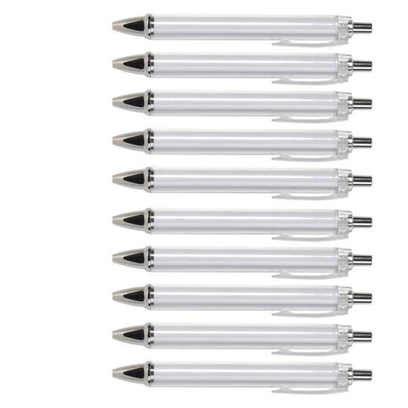 BELOWSYALER 10Pcs Heat Transfer Pen Retractable Ballpoint Pen Smooth Writing Sublimation Pen for Full Printing Ballpoint Pen