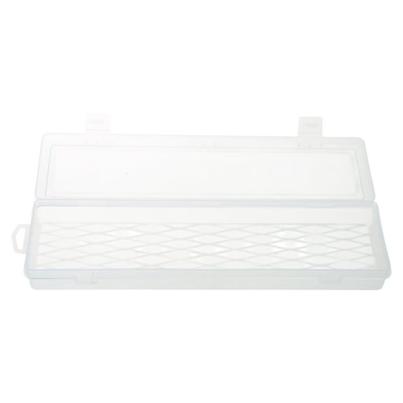 BELOWSYALER 14 Inch Tool Box with Transparent Lid Rectangular Long Storage Case Large Compartment Parts Organizers Container