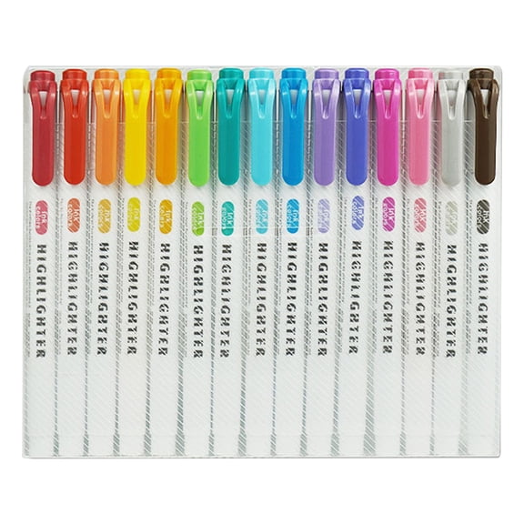 BELOWSYALER 15/25Pcs Double End Highlighter Quick Drying Double Tip Highlighter Pen for Scrapbooking Calendar Journal Card Making