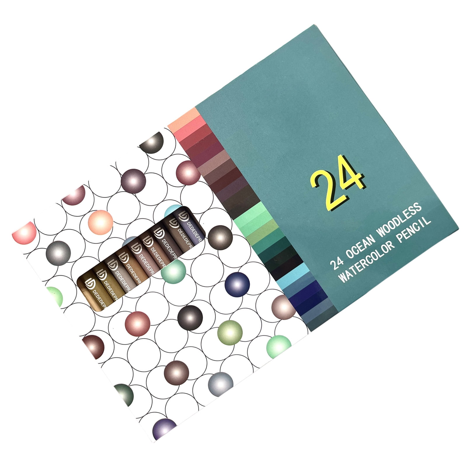 BELOWSYALER 24Pcs Woodless Watercolor Pencil for Artist Student Coloring Painting Journaling 24 Color Water-Soluble Coloring Pencil
