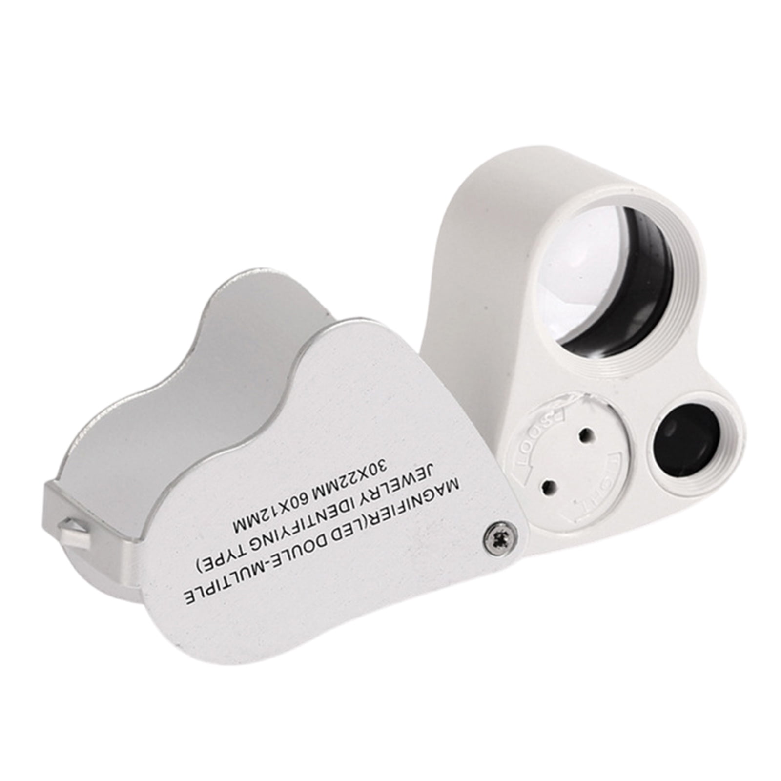BELOWSYALER 30x60 Magnified Glass Jeweler's Magnifier Folding Magnifier with LED Light for Diamonds Gemstones Jewellery Stamps