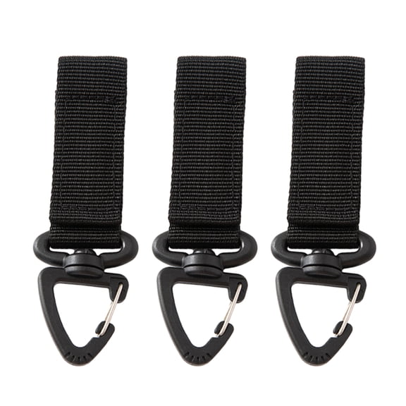 BELOWSYALER 3Pcs Tactically Nylon Webbing Buckle Backpack Hanging Buckle Keychain Belt Clip Carabiner 360 Degree Rotating Strap Clip