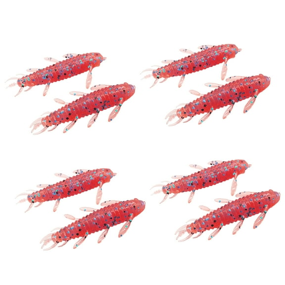 BELOWSYALER 8Pcs Wacky Fish Lures Silkworms Bass Fishing Wacky Soft Plastics Lures Wacky Soft Wacky Baits Set