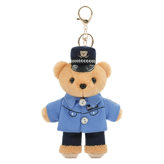 BELOWSYALER Adorable Policeman Bear Key Rings Versatile Polices Bear Key Chain Accessory Trendy Bear Pendant Keyrings Ornament