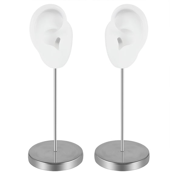 BELOWSYALER Artificial Ear Model Soft Silicone Left and Right Ear Mold for Acupunctures Training Practical Jewelry Display Props