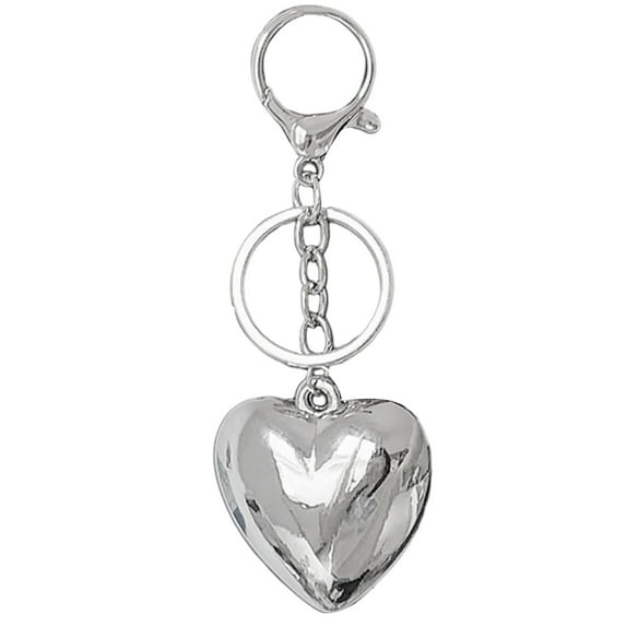 BELOWSYALER Big Heart Keychain Silver Color Alloy Key Rings for Women Men Car Key Backpack Handbag Decoration Handmade Jewelry