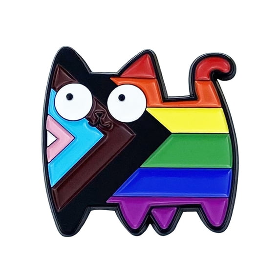 BELOWSYALER Colorful Rainbow Cats Lapel Pin Stylish Animal Shaped Breastpin Fashionable Brooch for Jackets and Backpacks