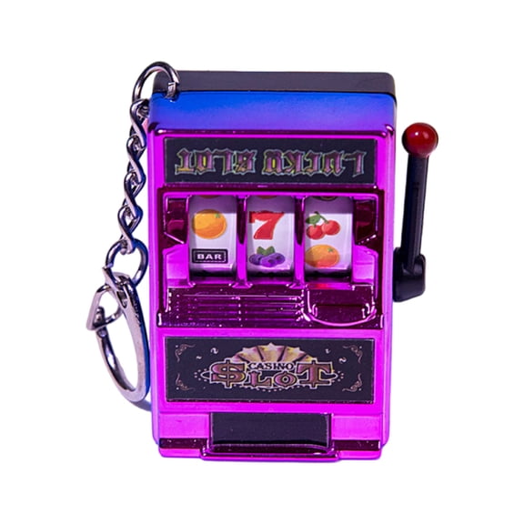 BELOWSYALER Creative Miniature Fruit Slot Handheld Game Key Rings Entertainment Accessory Stylish for Kids and Adults