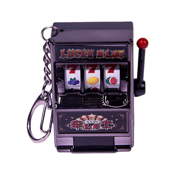 BELOWSYALER Creative Miniature Fruit Slot Handheld Game Key Rings Entertainment Accessory Stylish for Kids and Adults