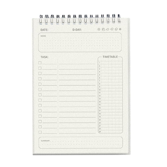 BELOWSYALER Daily Planner Weekly Planner Weekly Journal Notebook Check-list Notebook Coil-binding Daily Planner Double-side Use
