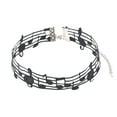 thumbnail image 1 of BELOWSYALER Elegant Black Alloy and Ribbon Necklace with Distinctive Note Distinctive Fashion Jewelry for Party and Concerts, 1 of 8