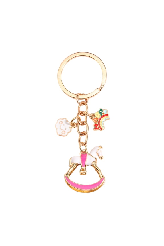 Enchanting Unicorns Keyring Colorful Designs Enameled Sturdy Alloy Accessory for Handbags Portable Gifts for All Ages