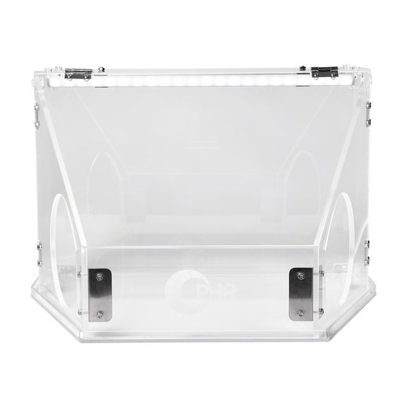 BELOWSYALER Enclosed Grinding Box LED Illuminated Work Box for Polishing Convenient Model Engraving Box with 2 Holes