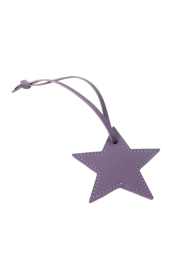 Five Pointed Star Leather Pendant Keychain Stylish Key Rings Five-pointed Star Luggage Purse Decoration for Ladies